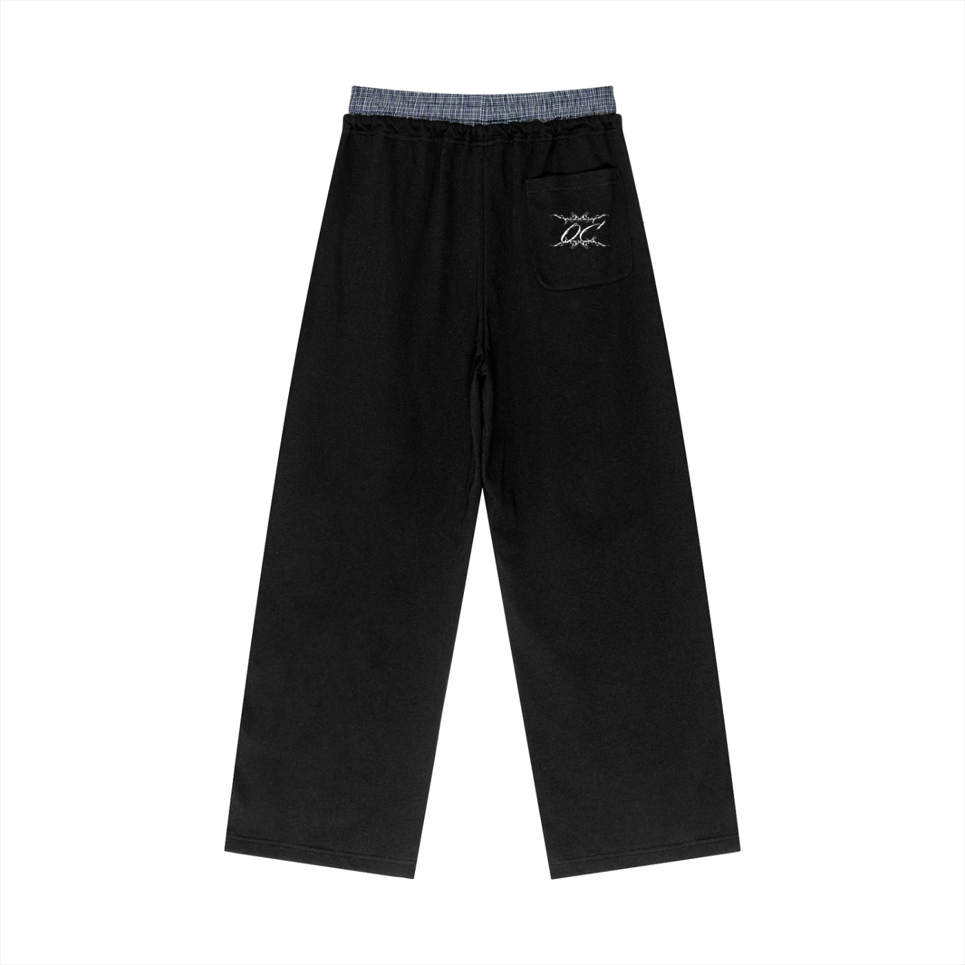 Plaid Contrast Waist Pants