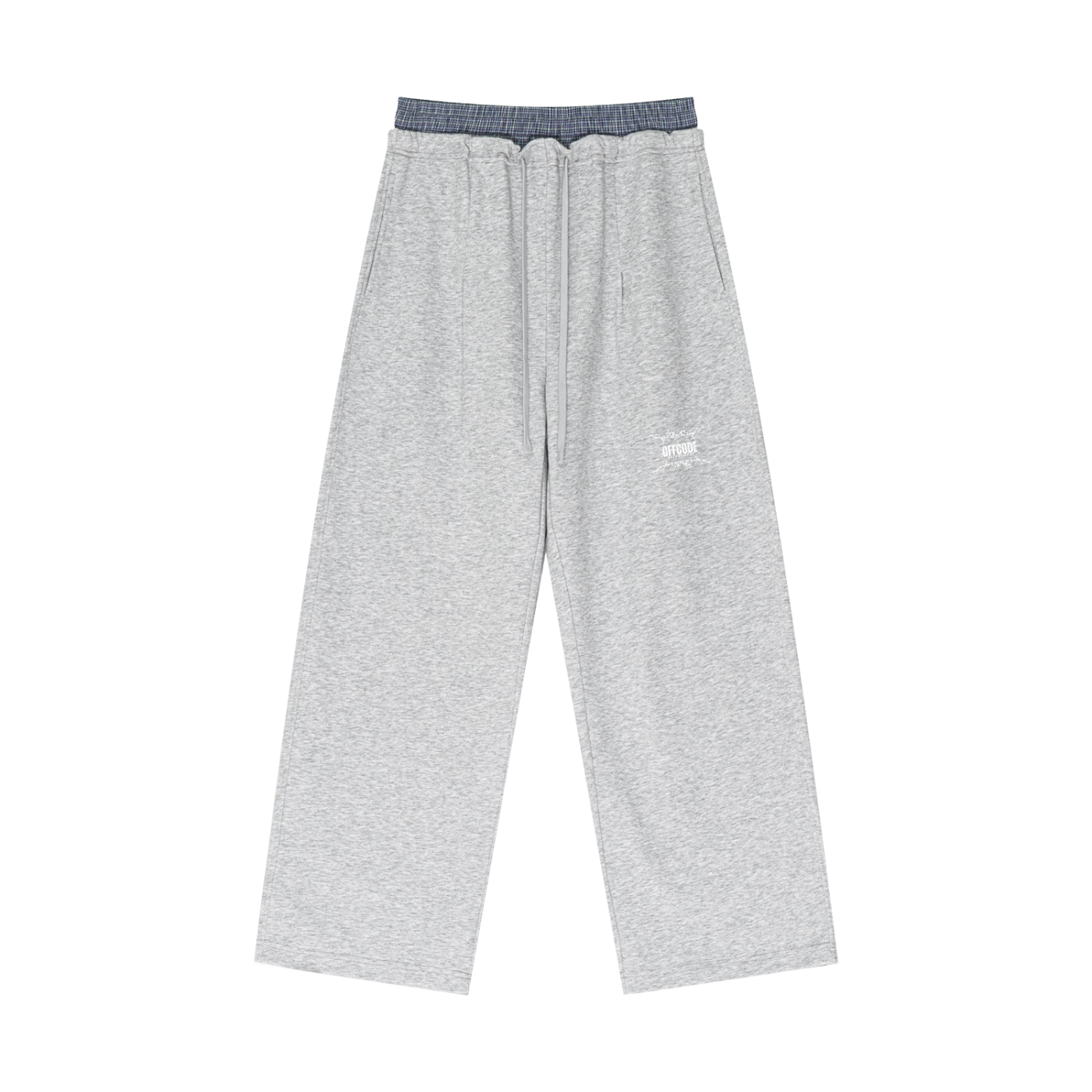 Plaid Contrast Waist Pants