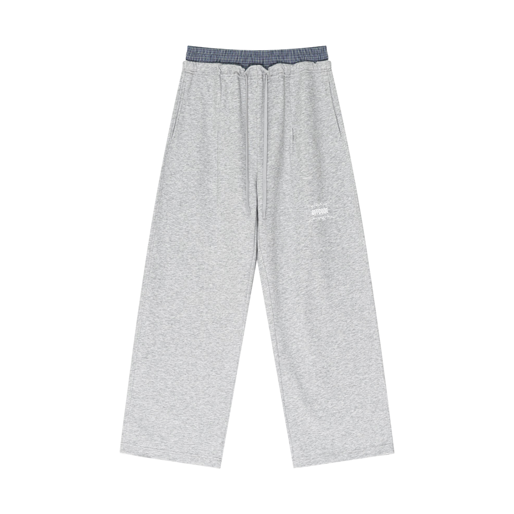Plaid Contrast Waist Pants